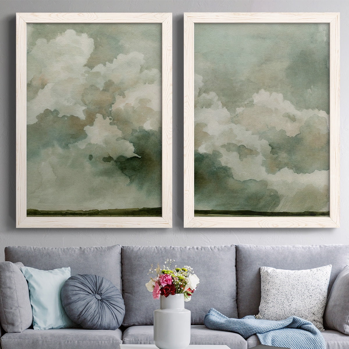 Coming Rain I - Premium Framed Canvas 2 Piece Set - Ready to Hang
