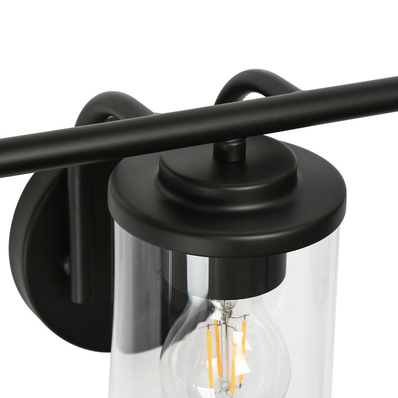 LNC 3-Light Modern Farmhouse Vanity Light, Matte Black Wall Light for Bathroom