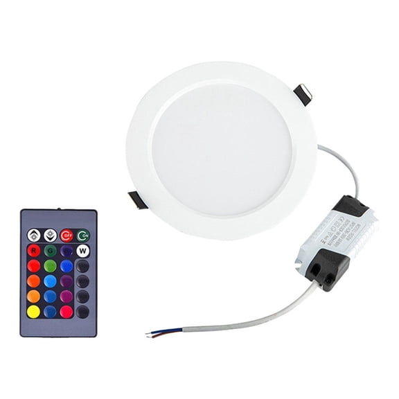 Fzaqwen RGB LED Light Color Changing Remote Control Recessed Panel Daylight for Home Bedroom Bar Malls Shop Windows Decor 10WRGBW White Light