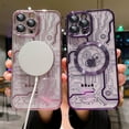 thumbnail image 3 of for iPhone 14 Pro Max Phone Case, Compatible with Magsafe Magnetic Cases, Transparent Luxurly Plated Pattern Design for Men Women,Soft Shockproof Camera Lens Protective Back Cover, Pink, 3 of 11