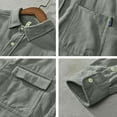 thumbnail image 4 of Mens Long Sleeve Corduroy Shirt Button Down Casual Jacket Soft Warm Trucker Shirt Lapel Autumn Coats Tops with Pockets Plain Stylish Comfortable Mens Casual Crew Neck Basic Tees, 4 of 4