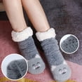 thumbnail image 2 of Slipper Socks for Women with Grippers Non Fuzzy Grip Winter Warm Cozy Thick Comfy Soft Cabin Socks, 2 of 5