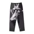 thumbnail image 4 of Balery Monochrome Giraffe Expression print Women's Pajama Pants,Ultra Lightweight Pjs,Lounge Pant-X-Large, 4 of 9