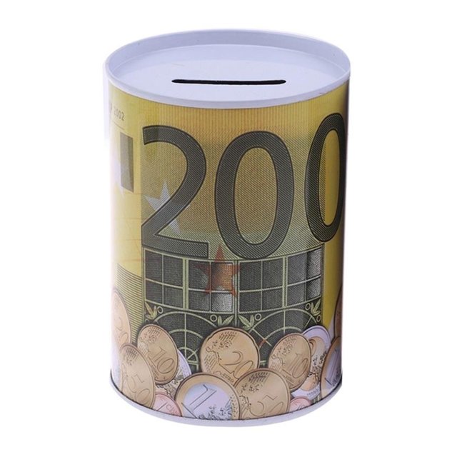 Square Piggy Bank Logbook Series Tin Plate Box Money Saving Pot Coin Box Gift Home Decoration Money Box Savings Coin Banknote Have Educational Significance ,Long Lasting