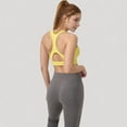 thumbnail image 7 of Women's Crossover V-Neck Sports Bra with Wide Straps and Stretch Support Band - Small, Yellow, 7 of 7