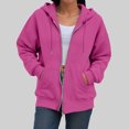 thumbnail image 7 of Gibobby Zip Up Hoodie Women Casual Oversized Sweatshirts - Fall Fashion Fleece Lined Jacket - Thick Warm Coat Winter Clothing(L,Hot Pink), 7 of 7
