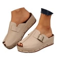 thumbnail image 1 of Mepaouo Sandales Compensées pour Femmes, Bout Ouvert, Plateforme, Mode 2025, Semelle en Liège, Chaussures de Marche, 1 of 8