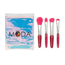Moda Brush Mini Pink Glitter 5PC Face Makeup Brush Kit