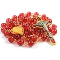 thumbnail image 2 of St. Saint Benedict Benedictine Red 8mm Bead Catholic Religious Gifts Protection Rosary Rosaries Beads, 2 of 4