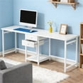 thumbnail image 3 of Two-Person Office Desk with Storage Space Dual Workstation Computer Study Desk Multifunctional Gaming Dining Table with Drawers & Hooks for Home Office, 3 of 6