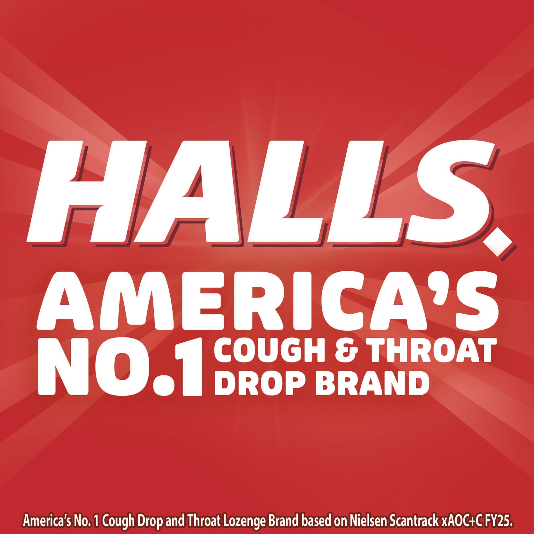HALLS Cough and Throat Relief Cherry Cough Drops, No Synthetic Dyes, FSA/HSA Eligible, 30 Drops