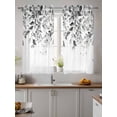 thumbnail image 2 of Grey Eucalyptus Leaves Curtains 45 Inch Length, Sheer Curtains for Bedroom Living Room Window Watercolor Weeping Botanical Rod Pocket Voile Drapes Kitchen Curtains Small Half Window 42"x45" 2 Panels, 2 of 7