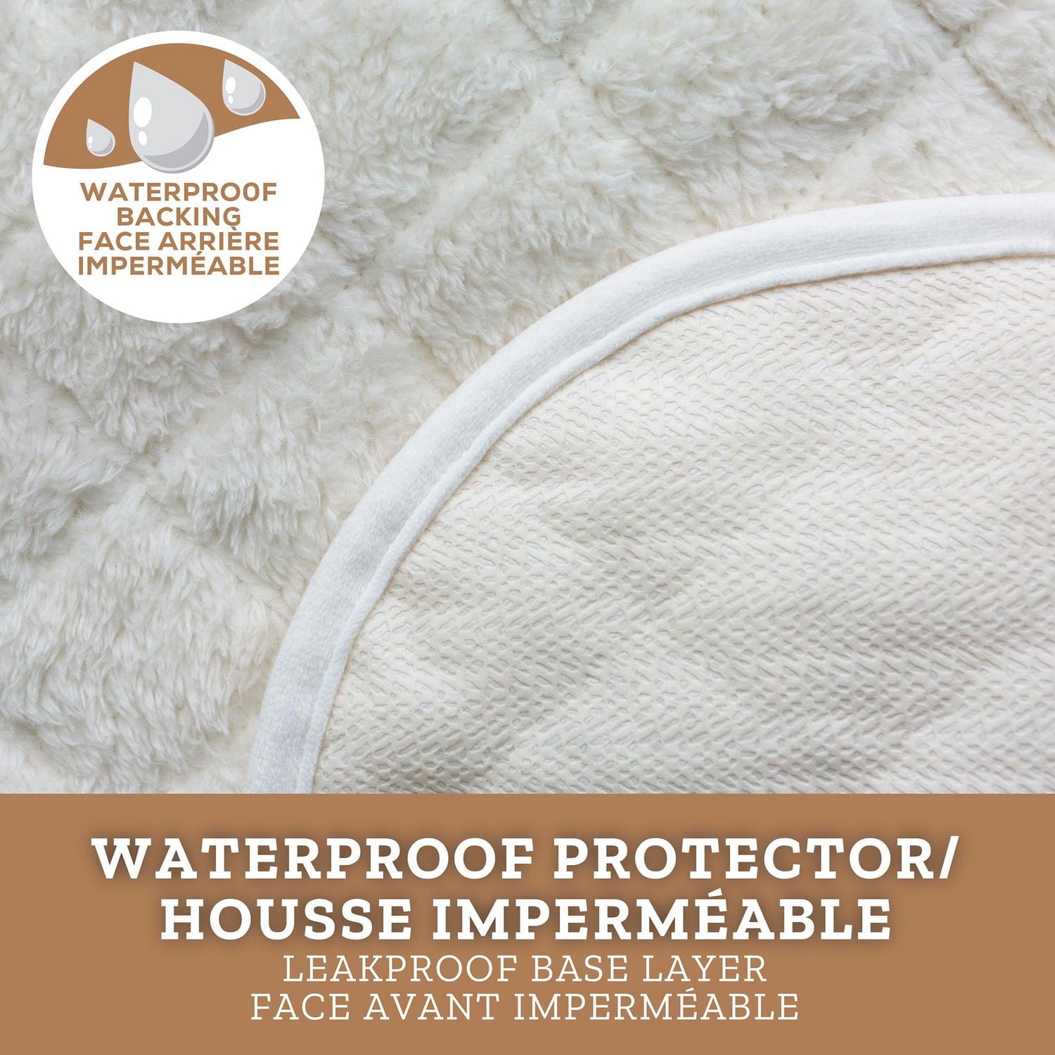 Housse de causeuse en tissu sherpa synthétique imperméable SmartFit, housse de mobilier en 3 pièces, pour chiens et autres animaux de compagnie, lavable à la machine Creme