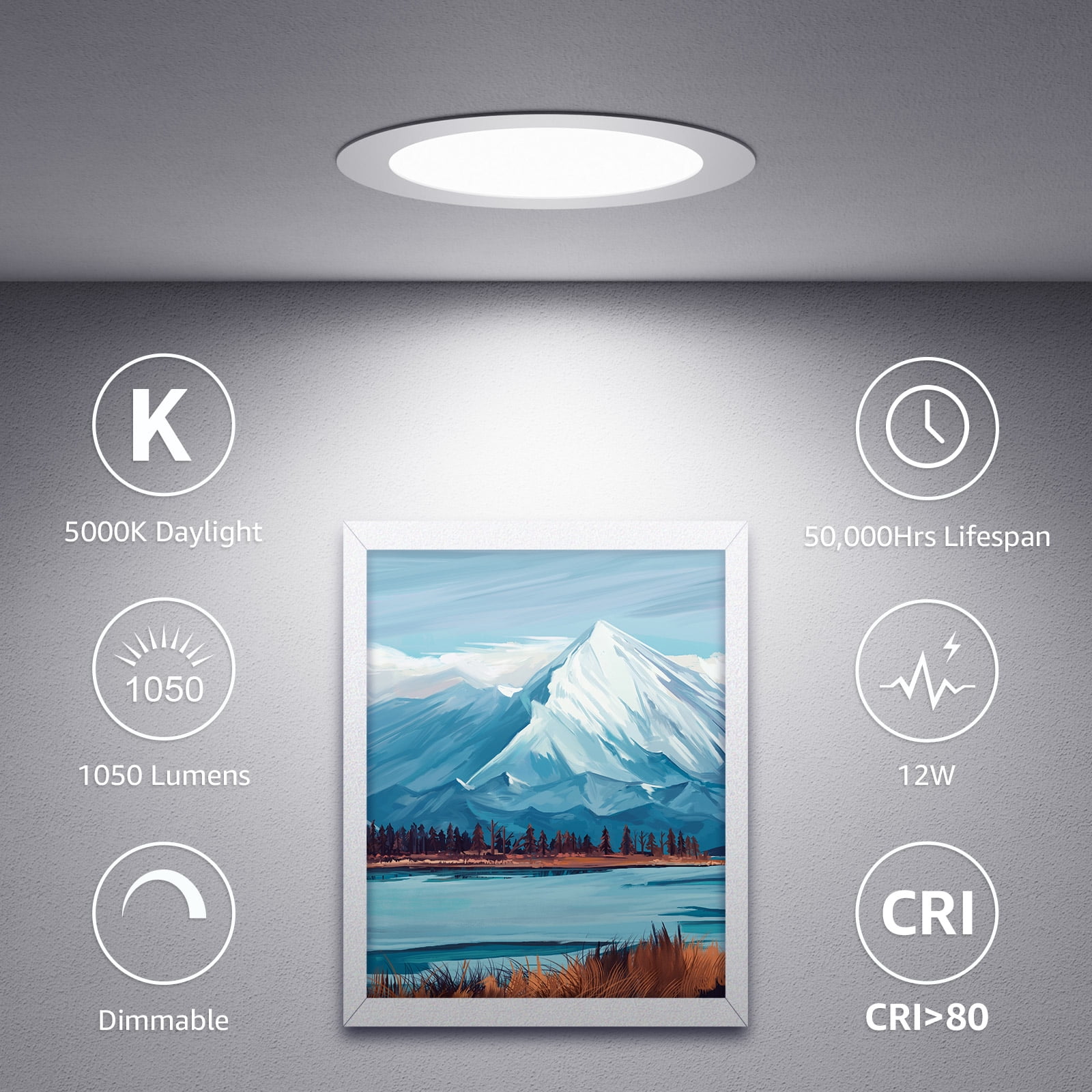 Lepro 12 Pack 6 Inch Canless LED Recessed Light,Dimmable Retrofit Ultra-Thin Ceiling Light with Junction Box,5000K Daylight Wafer Lights 12W 1050LM,50,000hrs Lifespan-ETL,FCC & Energy Star Certified