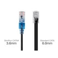 thumbnail image 3 of Monoprice Cat6A Ethernet Network Patch Cable - 25 Feet - Black (10 Pack) Snagless RJ45, Stranded, 550Mhz, UTP, Pure Bare Copper Wire, 10G, 30AWG - SlimRun Series, 3 of 5