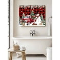 thumbnail image 6 of Christmas Truck Snowman Canvas Print Wall Art Xmas Ball Snowflakes Red Plaid Pictures Painting Morden Artwork for Living Room Bedroom, Ready to Hang - 12"x16", 6 of 6