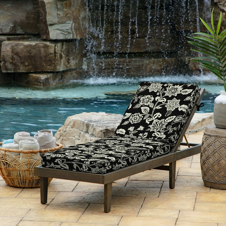 Arden Selections ProFoam 72 x 21 in Outdoor Chaise Cushion Cover Ashland Black Jacobean Walmart