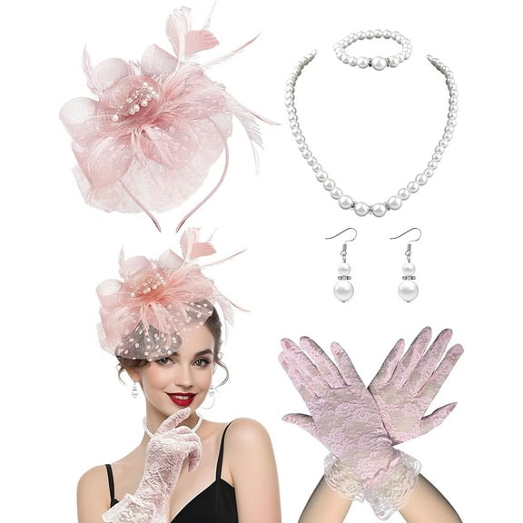 Fascinator Hat for Women Headband Feather Hat for Women Veil Tea Party Hats