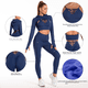 thumbnail image 5 of Traje de yoga europeo y americano, traje deportivo para fitness, pantalones de yoga de secado rápido con estampado de melocotón y cadera para mujer, traje de yoga con capucha y manga larga, 5 of 6