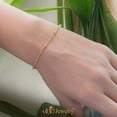 thumbnail image 2 of 555Jewelry 2mm Stainless Steel Dainty Adjustable Curb Link Chain Bead Bracelets for Women, Gold, 7.5 Inch, 2 of 6