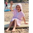 thumbnail image 4 of BemeyourBBs Kids Toddler Baby Girl Boy Terry Swim Cover Up Summer Beach Swimsuit Coverups Wearable Beach Towels For Kids Zip Up Short Sleeve Striped Hooded Bathing Suit Cover Up One Piece Swimsuits, 4 of 9