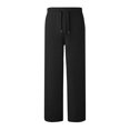 thumbnail image 6 of Kagetolytai Dress Pants Women Womens Wide Leg Sweatpants High Waisted Drawsting Workout Athletic Sweat Casual Pants With Pockets Womens Cargo Pants Black 2XL, 6 of 7