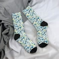 thumbnail image 5 of KLL Floral In Blue Print Cool Socks Men's Women's Crew Socks Funny Crazy Novelty Stockings, 5 of 6