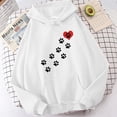 thumbnail image 4 of Nuevas sudaderas con capucha para hombres y mujeres, camisetas con estampado de corazón y huella de perro, sudaderas casuales Harajuku, suéter holgado, 4 of 5