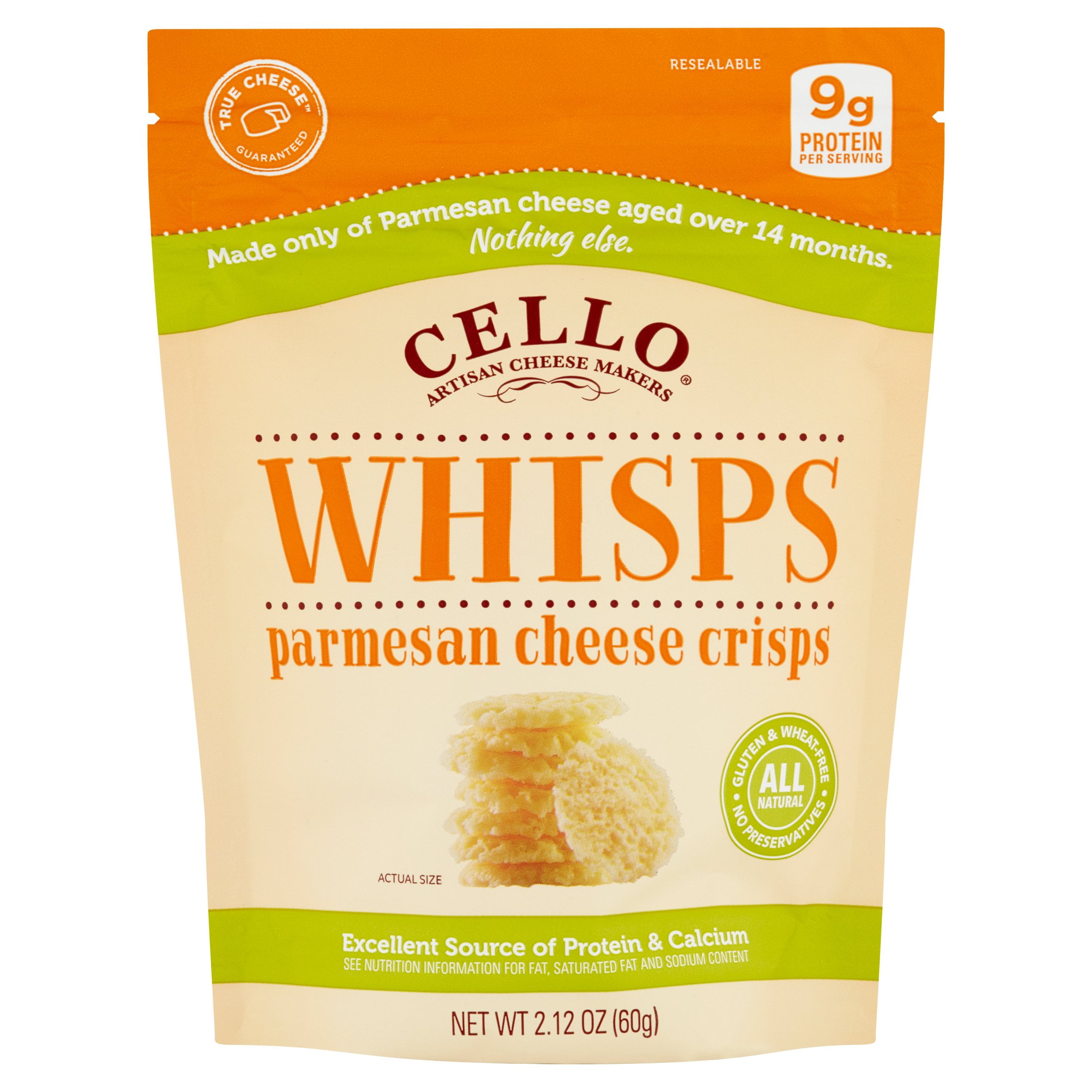 Cello Whisps Parmesan Cheese Crisps, 2.12 oz, 12 pack by Arthur Schuman, Inc.