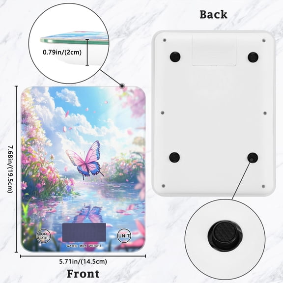 BZSMCE Digital Food Scale Kitchen Scales Creatively Butterfly Spring Pattern Baking Cooking Keto and Meal Prep, with LCD Display