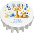 thumbnail image 2 of Happy Hanukkah Tablecloth Round Table Cloth 60 Inch Washable Polyester Table Cover for Kitchen Party Picnic Dining Decor, 2 of 5