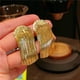 thumbnail image 1 of Pendientes de borla curvada de oro real de 24 quilates europeos y americanos de alta calidad brillar Electrónica, 1 of 4