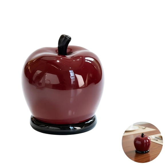 Red Black Apple-Shaped Plastic Toothpick Holder, 3.9 x 3.9 x 4.3 in Cute Fruit Themed Home Decor, Creative Floss Organizer Box for Kitchen Countertop & Living Room, Sturdy Material