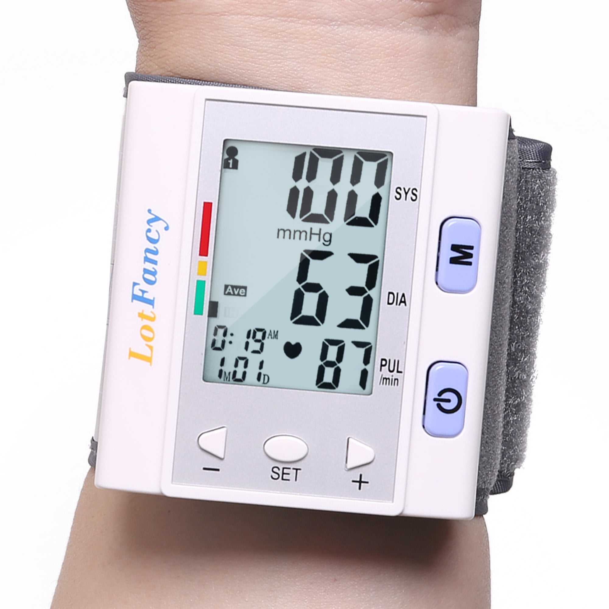 LotFancy  Auto Digital Wrist Blood Pressure Monitor with Portable Case