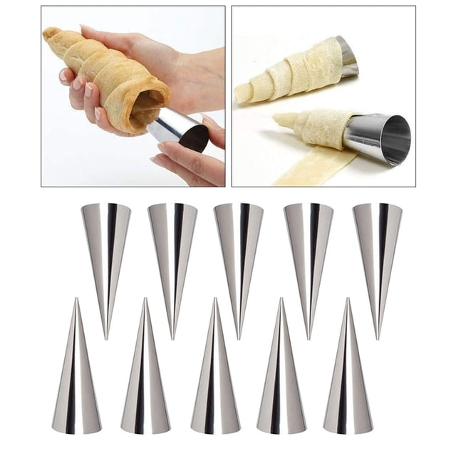 Advancent Kitchen Cream Horn Cones Molds Pastry Mould Cream Mold 10pcs Type2 NO2