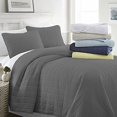thumbnail image 2 of Simply Soft Ultra Soft Square Patterned Quilted Coverlet 3 Piece Set, King/California King, Gray, 2 of 4