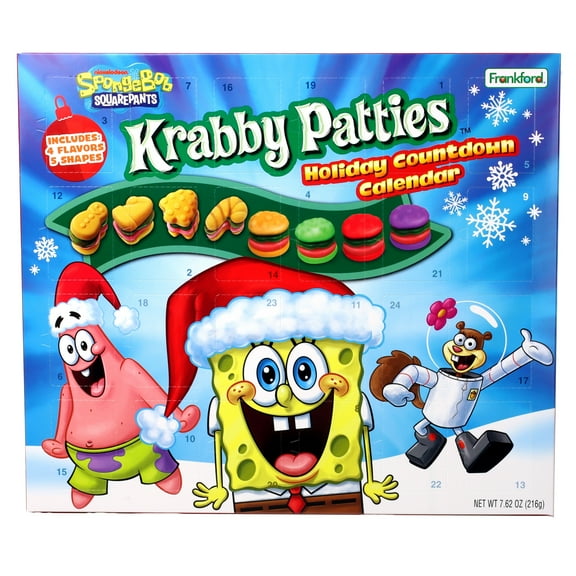 Frankford SpongeBob SquarePants Christmas Advent Calendar, 7.62 Ounce Box, 24 Days of Candy