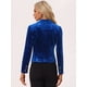 thumbnail image 4 of Chaqueta De Traje De Oficina De Negocios Con Solapa Y 1 Botón De Terciopelo Para Mujer Azul XL, 4 of 5