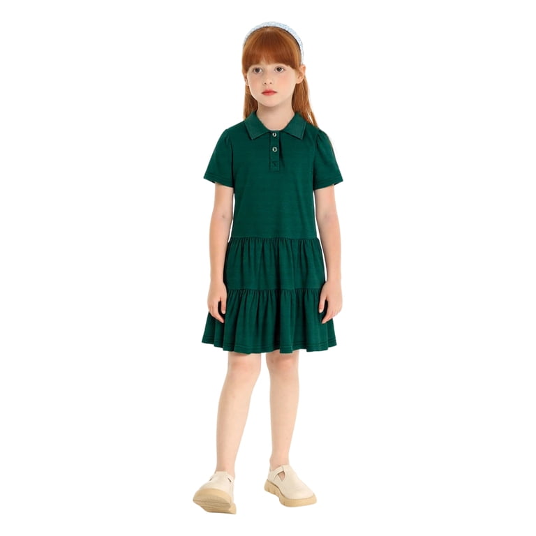 green emerald velvet dress CCA Hunter Green Knit Polo Dress w/Logo (PreK- 3rd) Everyday Option ot