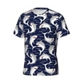 thumbnail image 5 of Vsdgher Angry Shark Print Men's Dry Fit Mesh Athletic Shirts Moisture Wicking Tennis T-Shirt Tops, 5 of 9