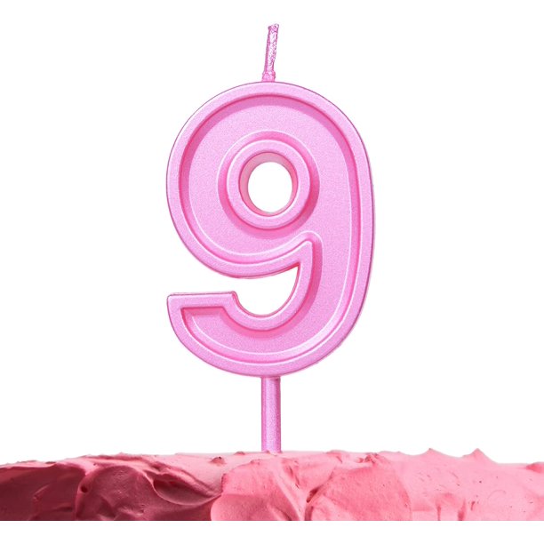 Number 9 Birthday Candle Pink Number Nine Candle On Stick Elegant Pink Number Candles For Birthday Wedding Anniversary Perfect Baby S 9th Birthday Cake Candle Pink 9 Candle Walmart Com Walmart Com