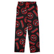 Deadpool Repeat Name & Logo Men's Black Sleep Pajama Pants-XL