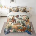 thumbnail image 2 of Homewish Teens Western Cowboy Twin Bedding Sets 7-Piece,Exotic Style Bedding Comforter Set Microfiber,Retro Vintage Breathable Sheet Sets,Luxury Bedroom Decor,Reversible, 2 of 8
