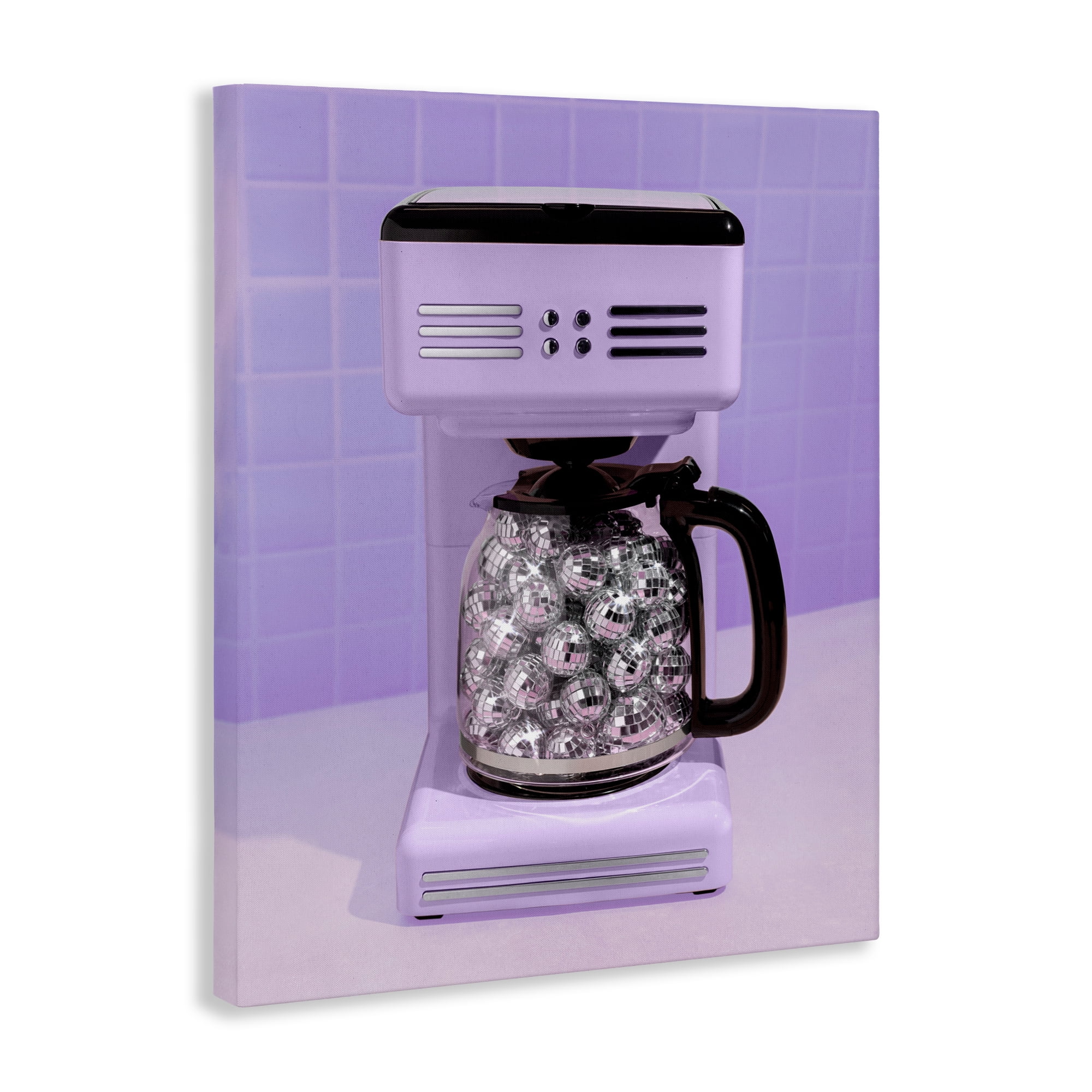 Stupell Industries Disco Coffee Maker over Purple Canvas Wall Art, design by LISH Creative