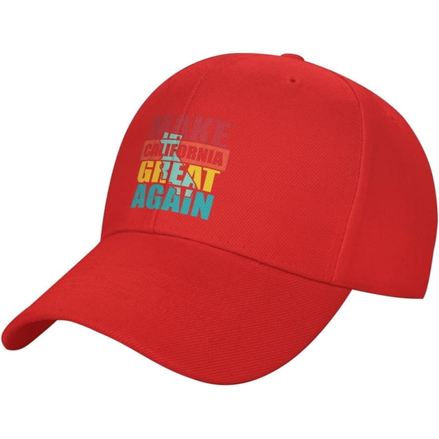 Make California Great Again Funny T-Shirt for Unisex Baseball Cap, Adjustable Dad Hat Black