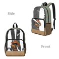 thumbnail image 2 of SEANATIVE Clear PVC Backpack for Kids Transparent School Bag Cute Printed Bookbag Clear Bag with Front Pocket Students Rucksack for Middle High School, Dachshund Dog Cowboy Hat Pattern, 2 of 7