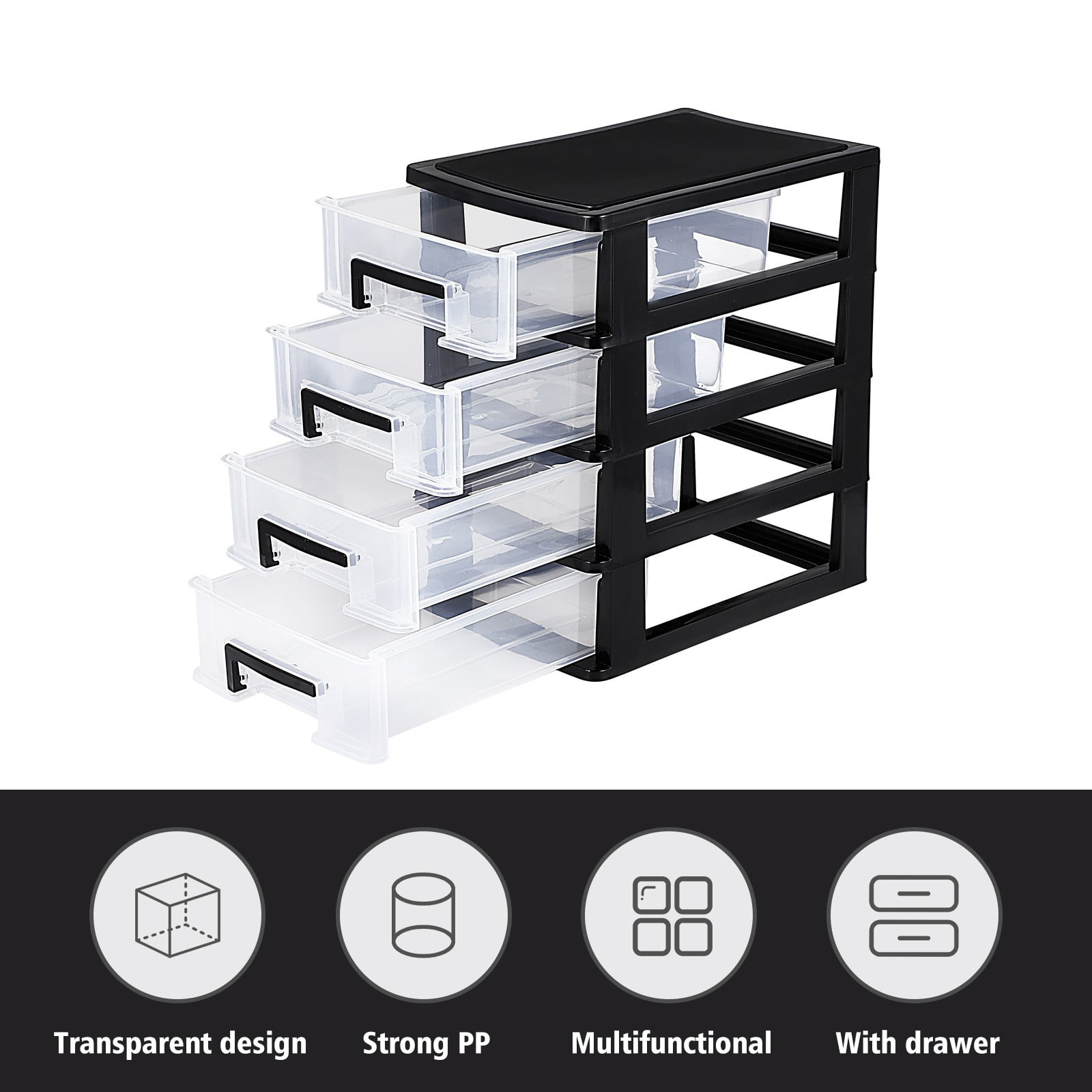 Tanjnj Storage Box Four Layer Storage Cabinet Plastic Drawer Type Closet Portable Multifunction Storage Rack Organizer Furniture