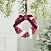 Fmbmuo Neutral Fabric Wreath Ornaments - Cloth Christmas Tree Hanging Decor for HOME