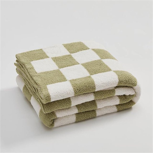 LAICAIW Checkered Throw Blanket,Checkered Blanket Throw Cute,Throw Blankets Checkerboard Grid Chessboard Gingham Warmer Comfort Plush Reversible Microfiber Cozy Decor For Home Bed Couch (Matcha, 6