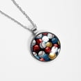 thumbnail image 4 of Baseball Elegant Glass Circular Pendant Necklace - Stylish Necklaces for Women, 4 of 5